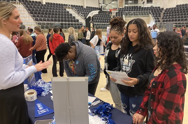 The juniors and seniors  attended the South Tippah College and Career Fair yesterday. I think the students really enjoyed themselves as they could talk to any of the colleges and businesses. There were 7 colleges and over 30 businesses present for this event.